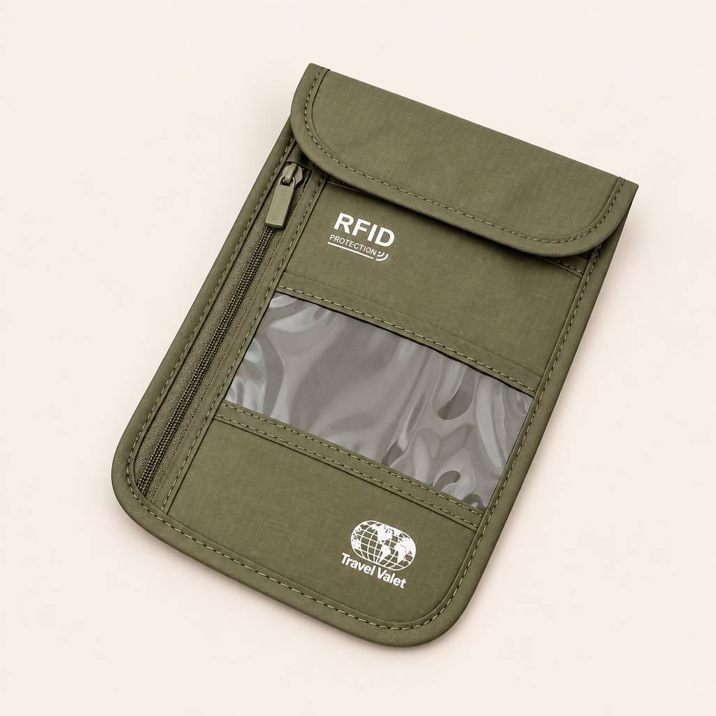 RFID Blocking Travel Neck Pouch & Passport Holder