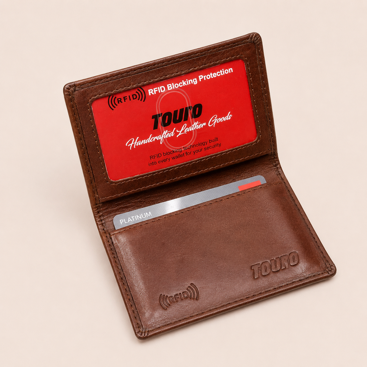 Touro RFID Vegetable Tanned Leather Gusset Card Holder