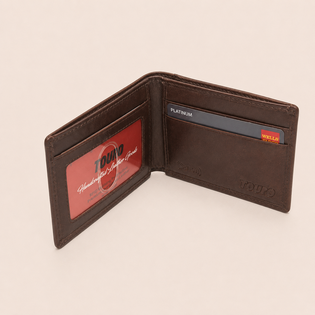 Touro RFID Veg-Tanned Leather Slim Bifold Wallet