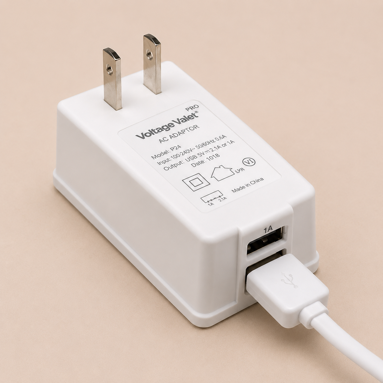 North, Central & South America Travel Plug Adapter with Dual USB Ports