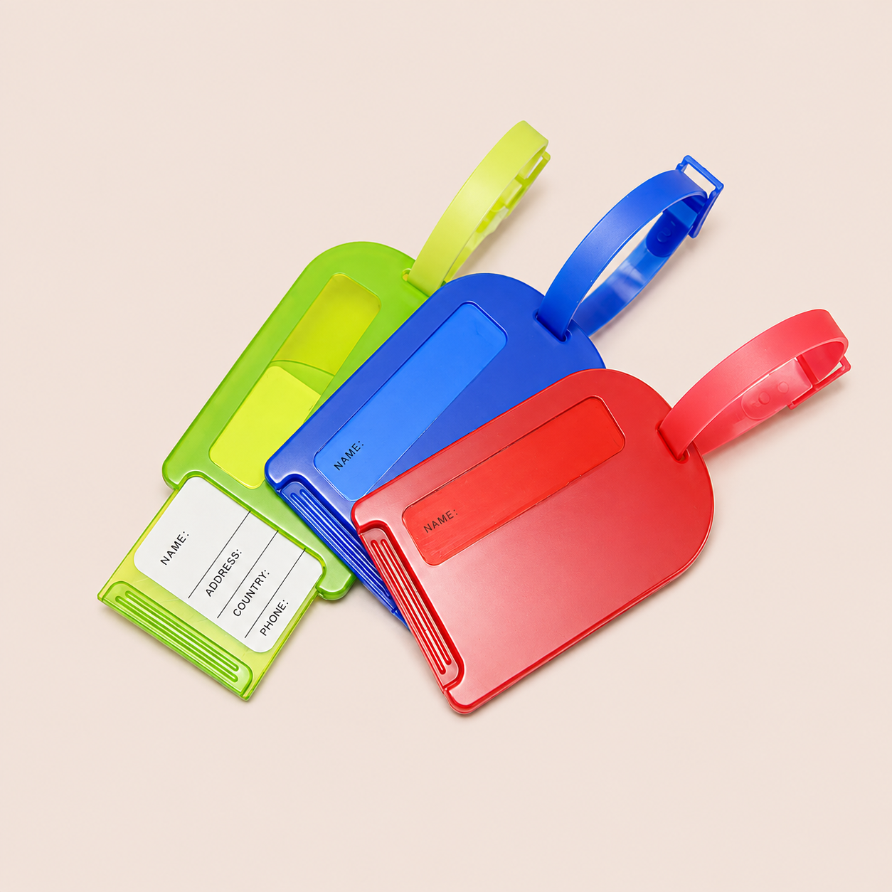 Travel Luggage Tags – 3 Pack Assorted Colors