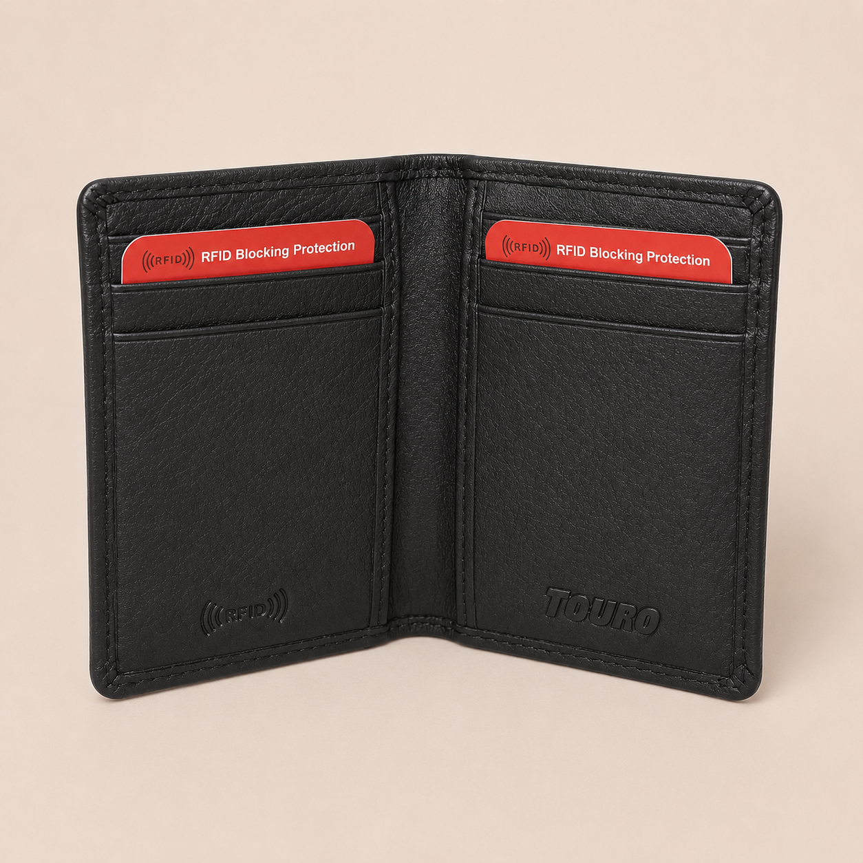 Touro RFID Leather Card Holder Wallet – Pebble Grain