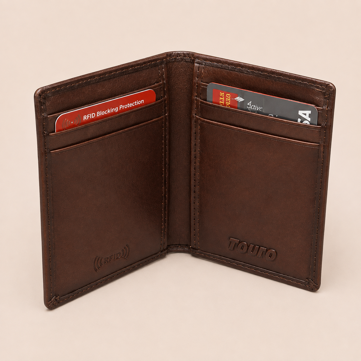 Touro RFID Blocking Vegetable Tanned Leather Card Wallet