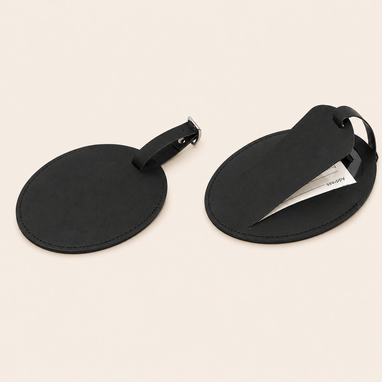 Oval Luggage ID Tag with Privacy Cover