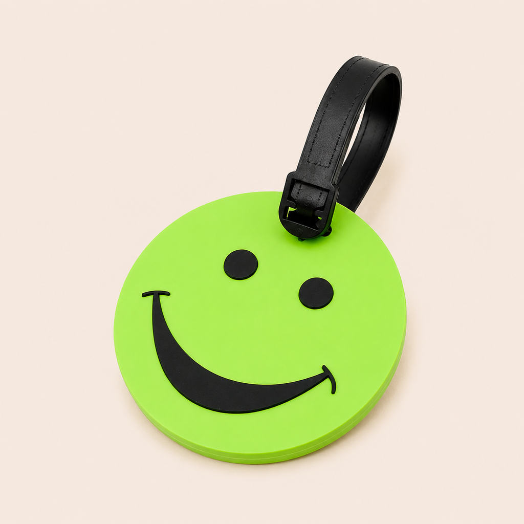 Smiley Face Luggage ID Tag for Suitcases & Travel Bags