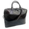 Signature Leather Slim Laptop Brief - Dark Brown